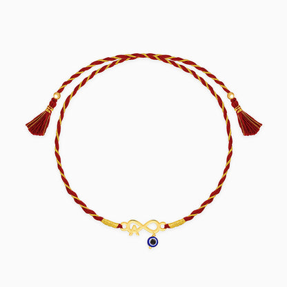 Golden Personalised Initial Infinity Evil Eye Rakhi