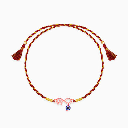 Rose Gold Personalised Initial Infinity Evil Eye Rakhi