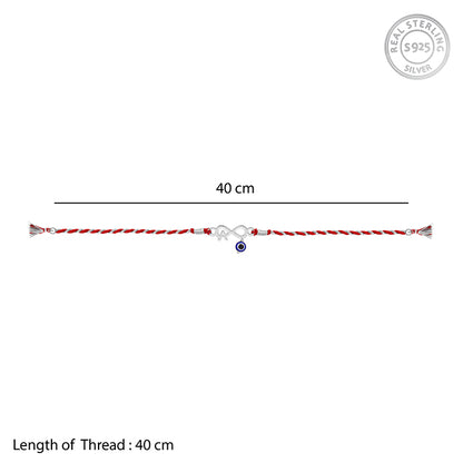 Silver Personalised initial Infinity Evil Eye Rakhi