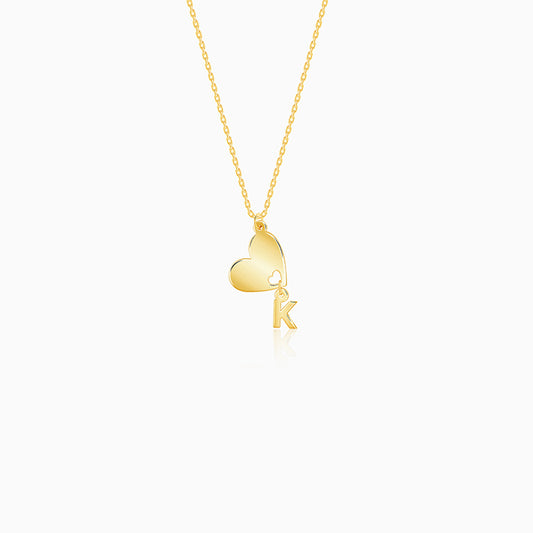 Golden Personalised Heart Initial Pendant
