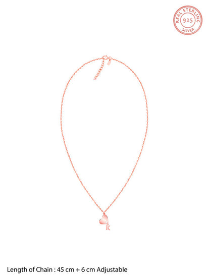 Rose Gold Personalised Heart Initial Pendant
