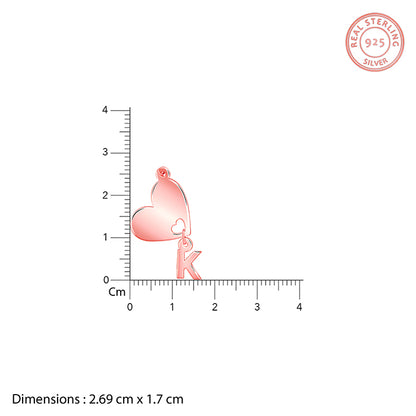 Rose Gold Personalised Heart Initial Pendant