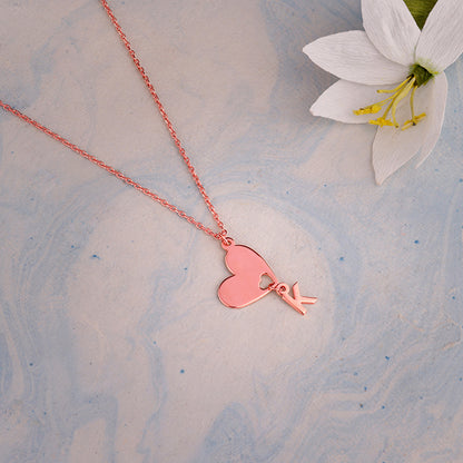 Rose Gold Personalised Heart Initial Pendant