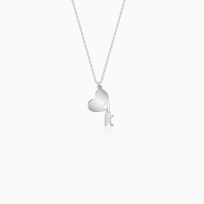 Silver Personalised Heart Initial Pendant