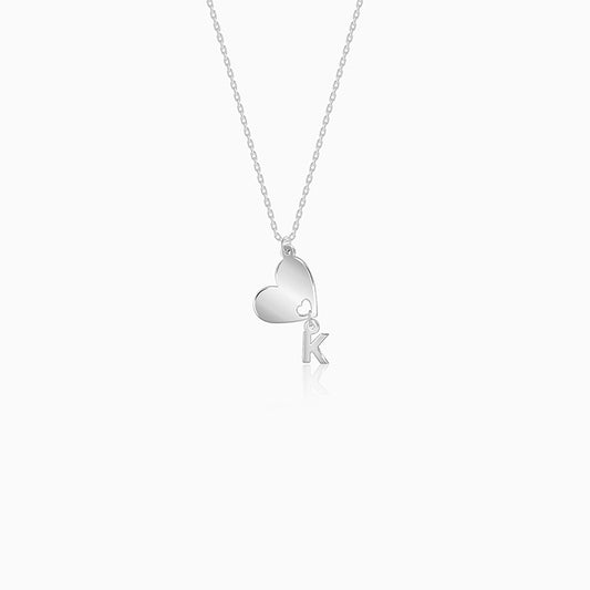 Silver Personalised Heart Initial Pendant