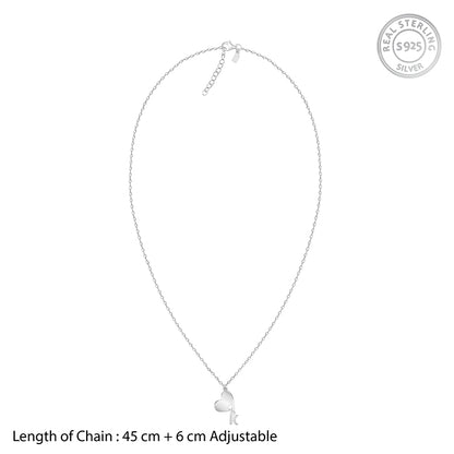 Silver Personalised Heart Initial Pendant