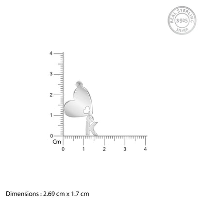 Silver Personalised Heart Initial Pendant