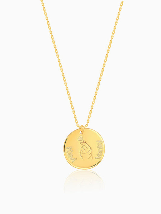 Golden Personalised Coin Pendant