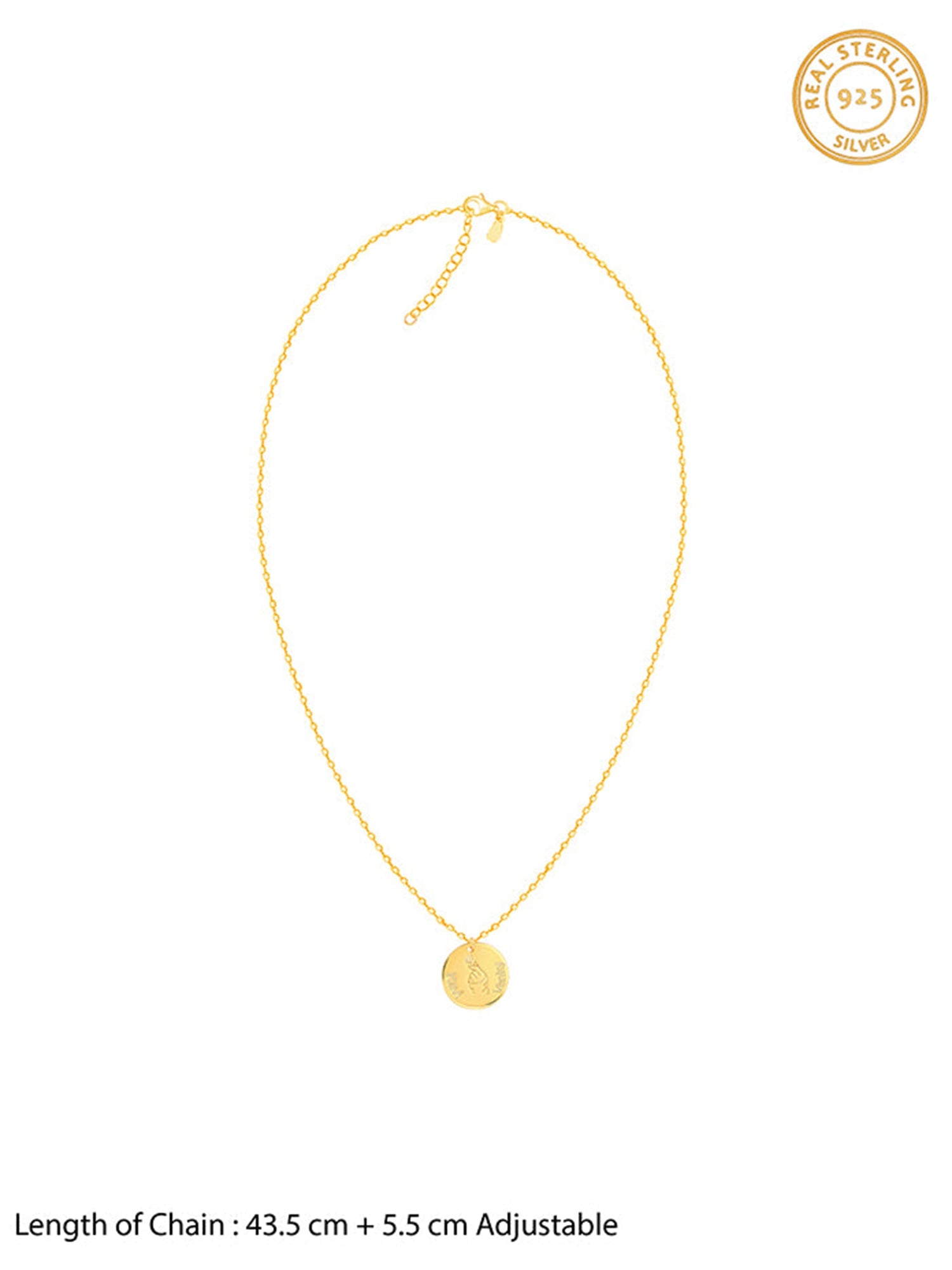 Golden Personalised Coin Pendant