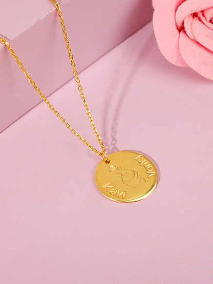 Golden Personalised Coin Pendant