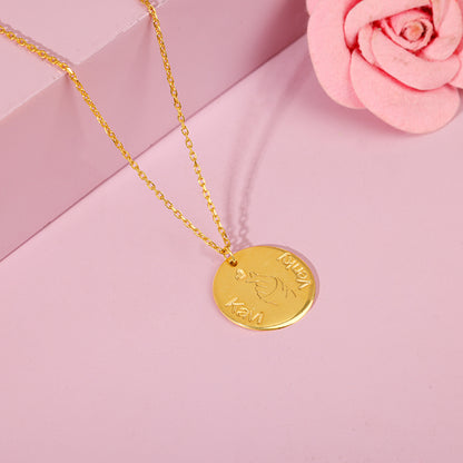 Golden Personalised Coin Pendant