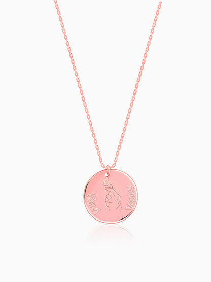Rose Gold Personalised Coin Pendant