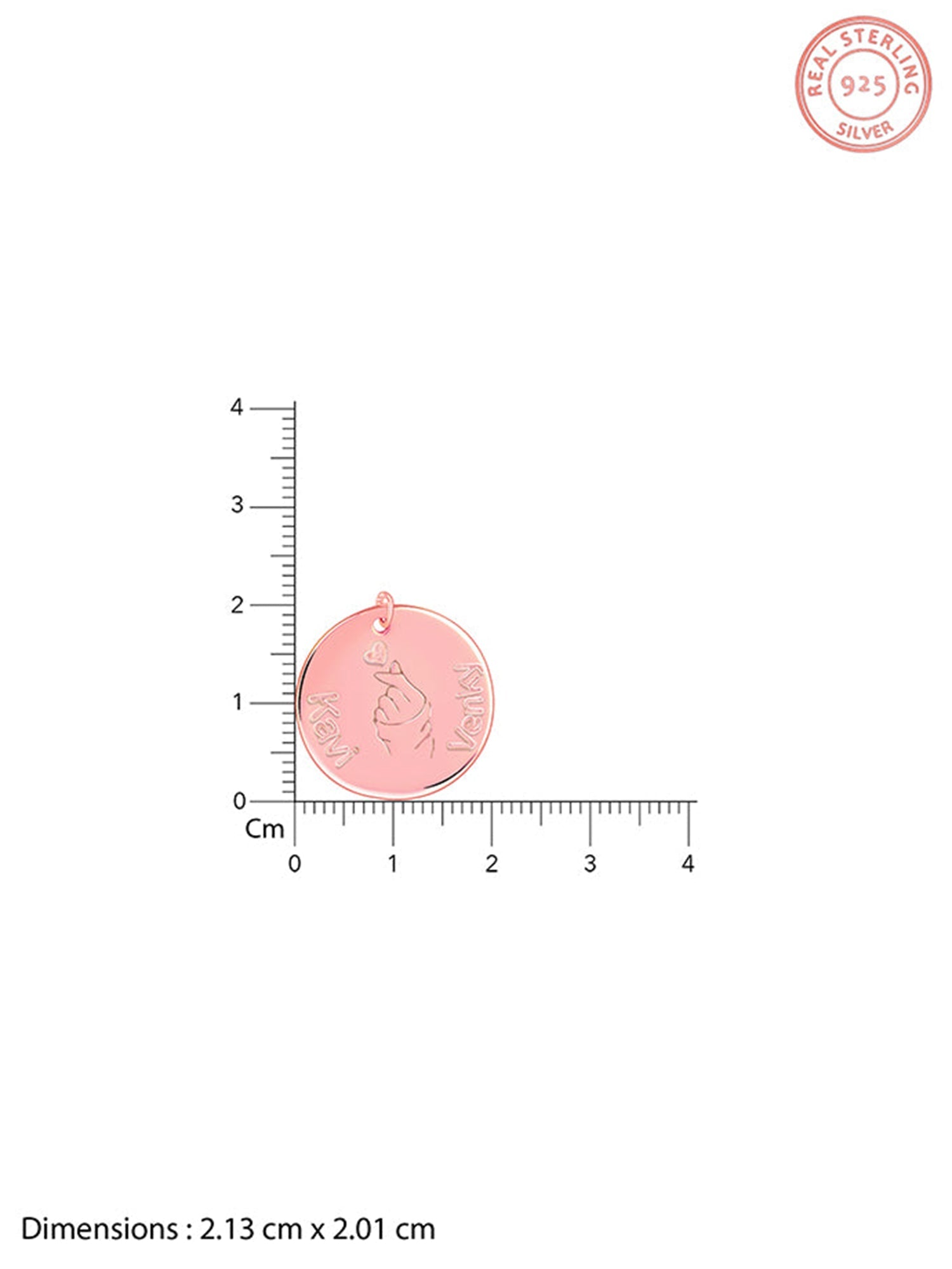 Rose Gold Personalised Coin Pendant
