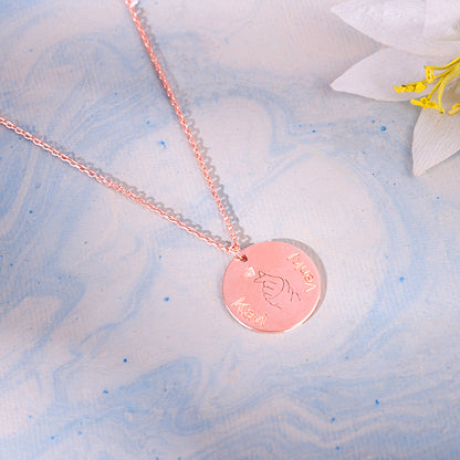 Rose Gold Personalised Coin Pendant
