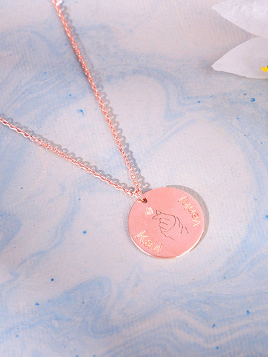 Rose Gold Personalised Coin Pendant
