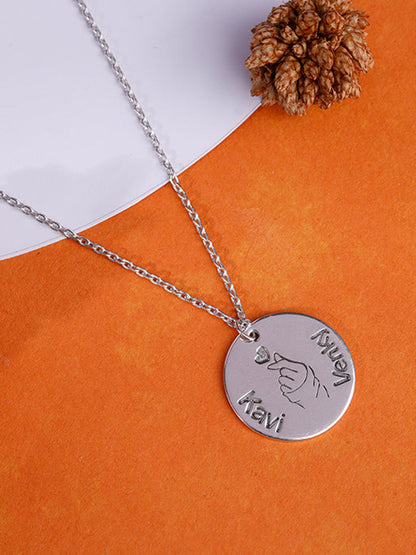Silver Personalised Coin Pendant