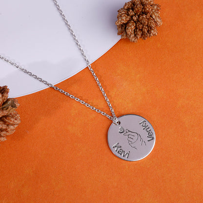 Silver Personalised Coin Pendant