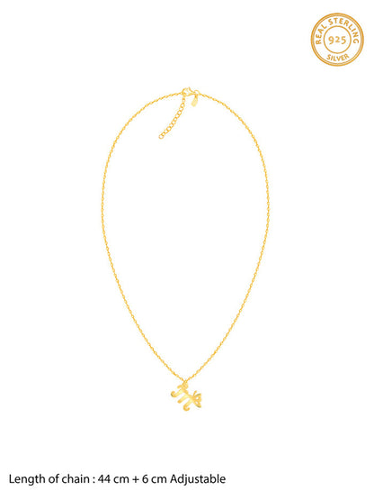 Golden Initial Wings Personalised Pendant
