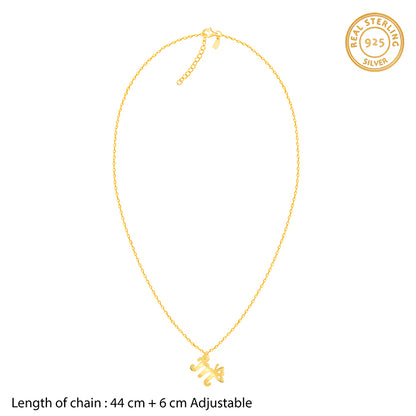 Golden Initial Wings Personalised Pendant