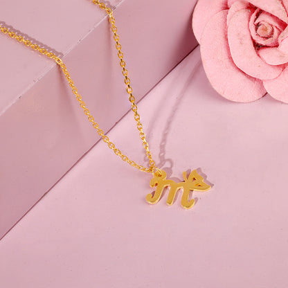 Golden Initial Wings Personalised Pendant
