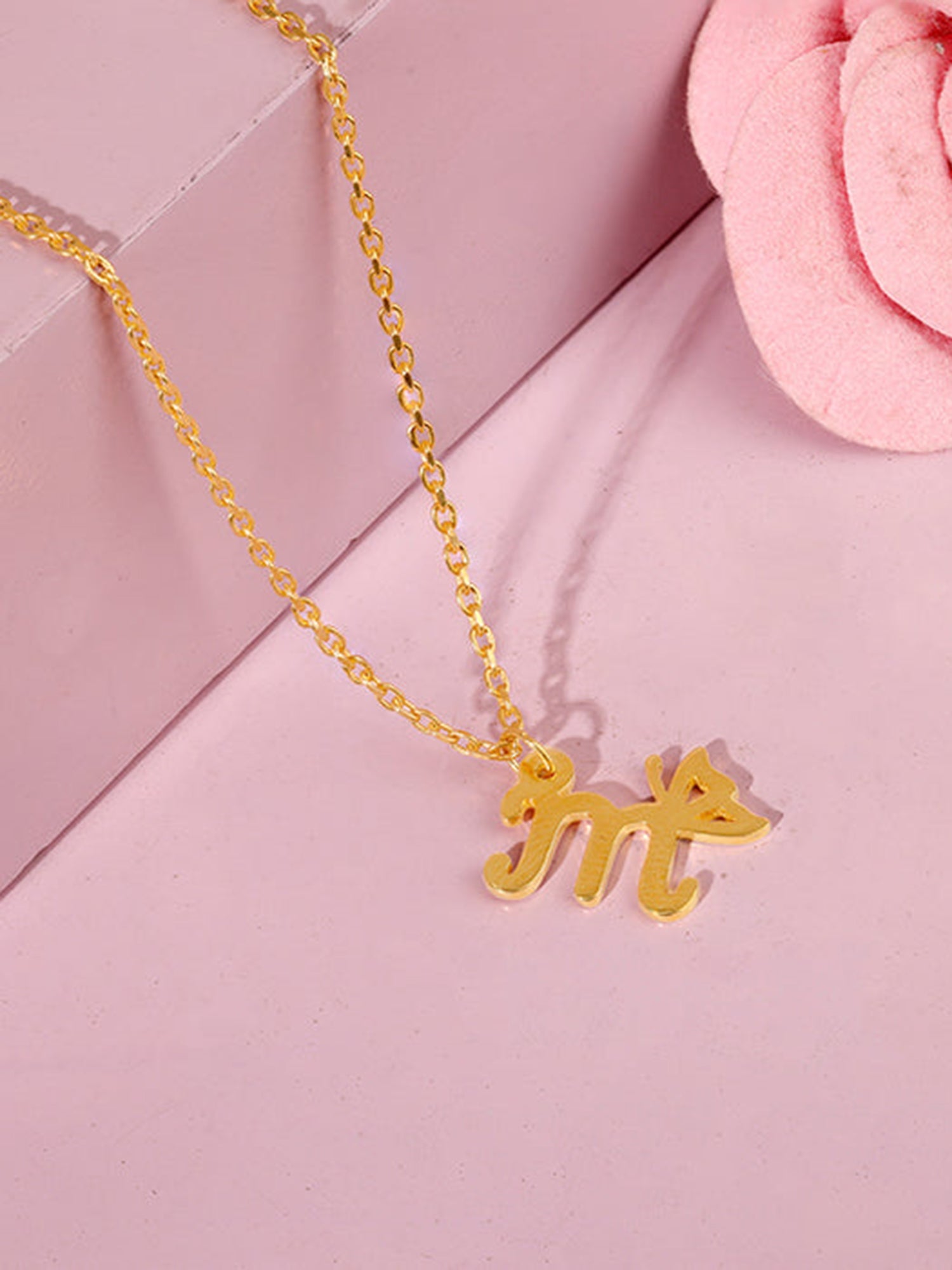 Golden Initial Wings Personalised Pendant
