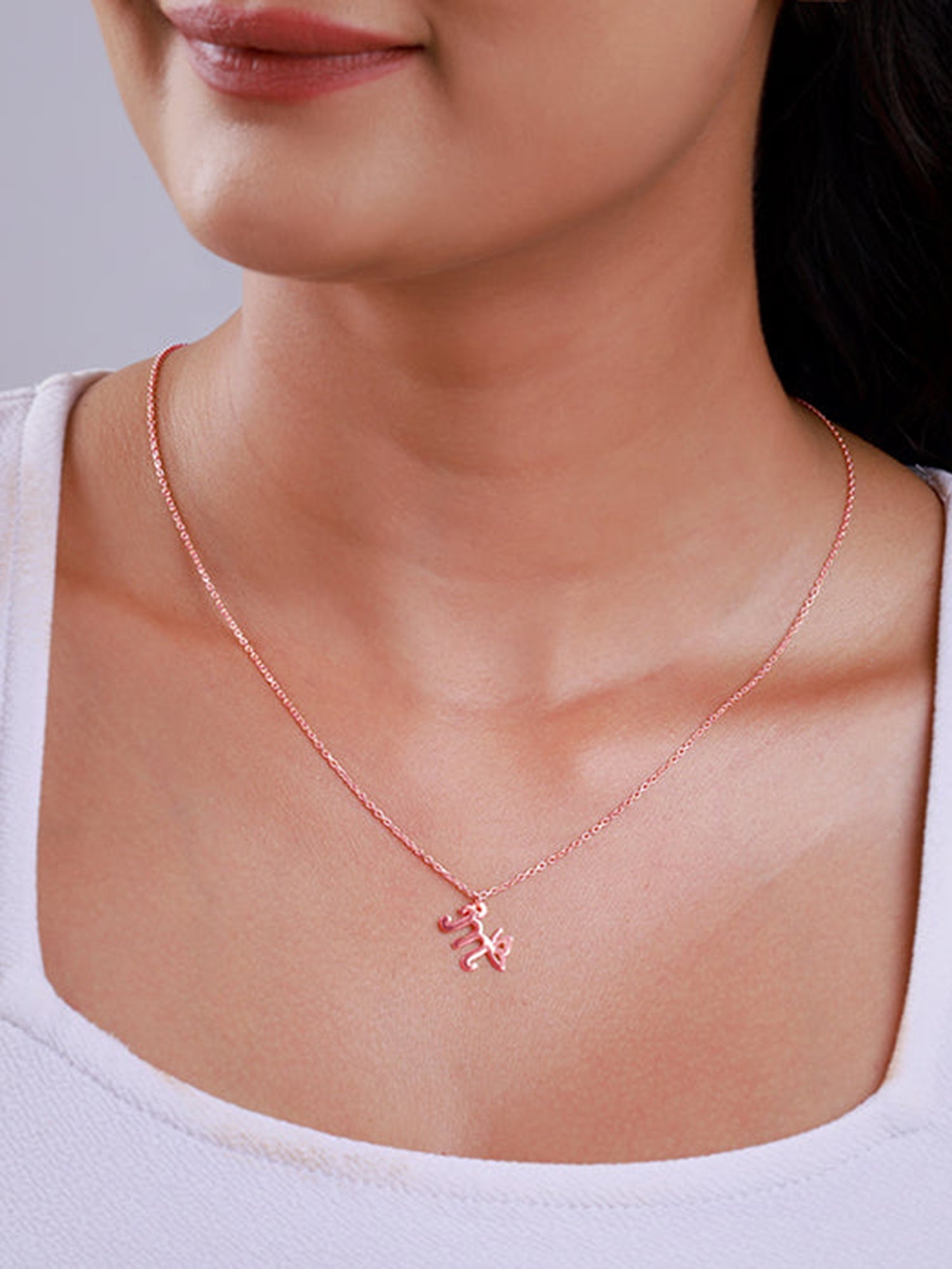 Rose Gold Personalised Initial Wings Pendant