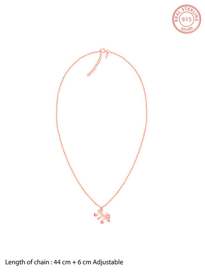 Rose Gold Personalised Initial Wings Pendant