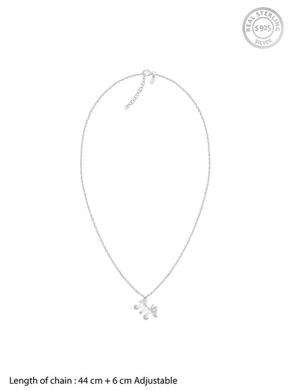 Silver Personalised Initial Wings Pendant
