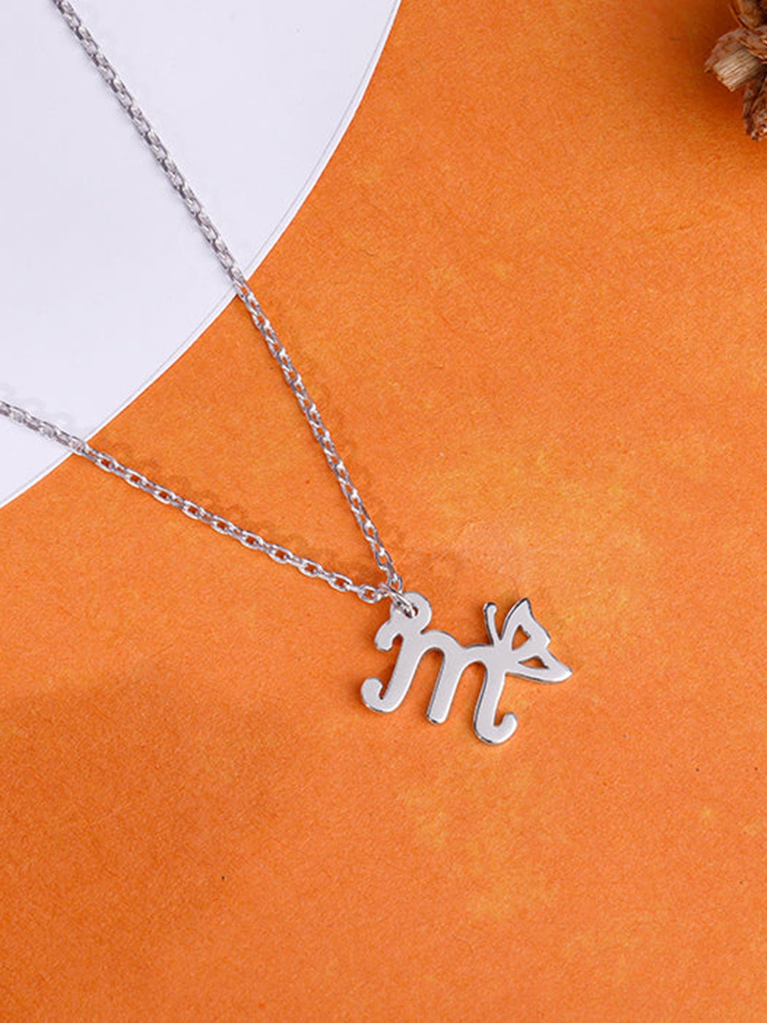 Silver Personalised Initial Wings Pendant