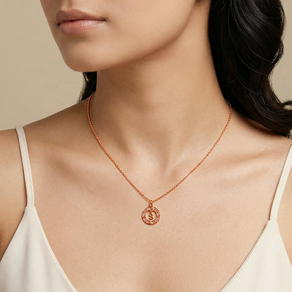 Rose Gold  Personalised The Letter Initial Necklace