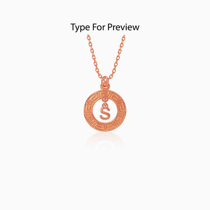 Rose Gold  Personalised The Letter Initial Necklace
