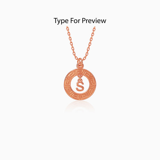 Rose Gold  Personalised The Letter Initial Necklace