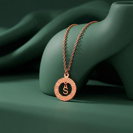 Rose Gold  Personalised The Letter Initial Necklace