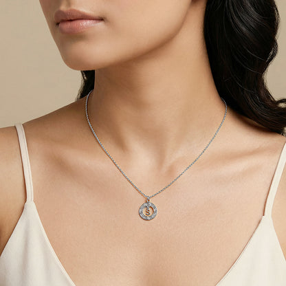 Silver  Personalised The Letter Initial Necklace