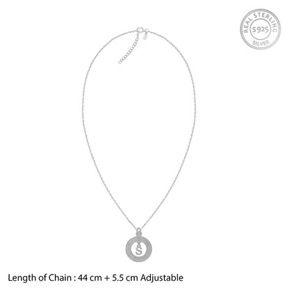 Silver  Personalised The Letter Initial Necklace
