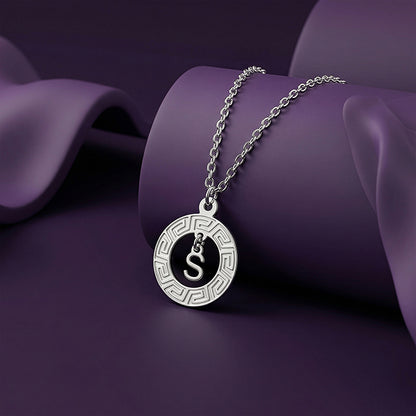 Silver  Personalised The Letter Initial Necklace
