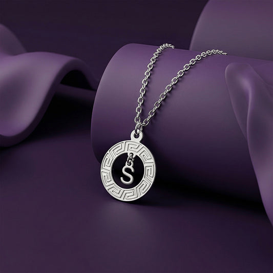 Silver  Personalised The Letter Initial Necklace