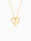 Golden Personalised Heart of Initial Pendant