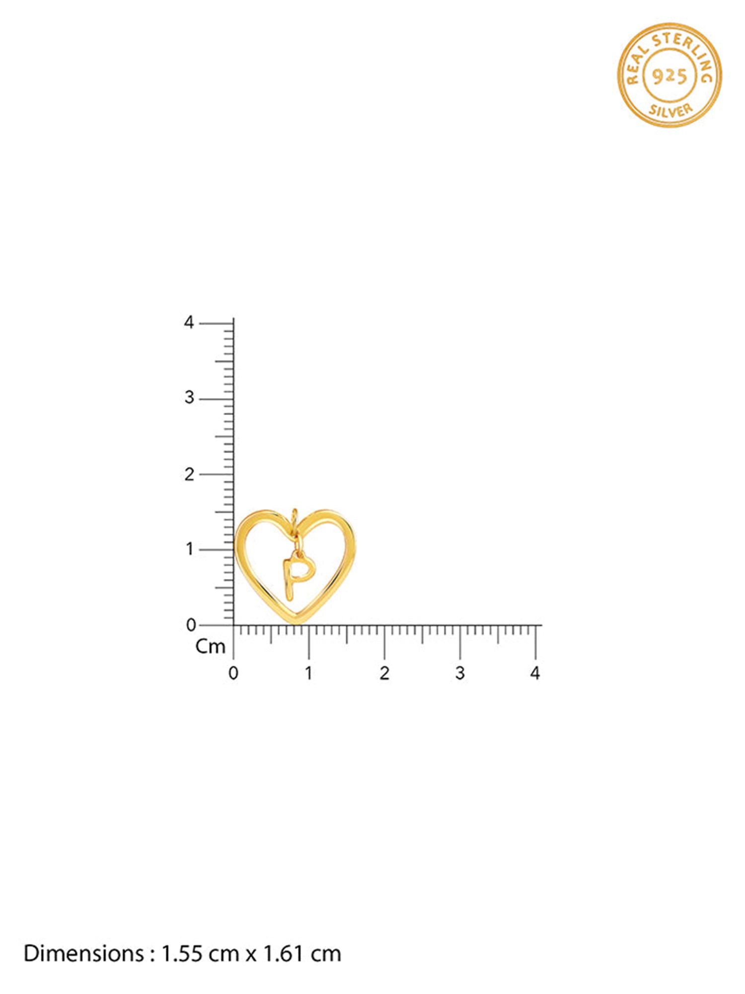 Golden Personalised Heart of Initial Pendant