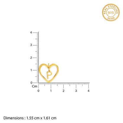 Golden Personalised Heart of Initial Pendant