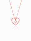 Rose Gold Personalised Heart of Initial Pendant