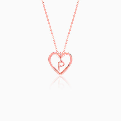 Rose Gold Personalised Heart of Initial Pendant