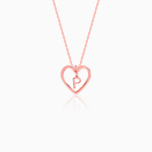Rose Gold Personalised Heart of Initial Pendant