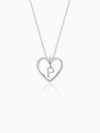 Silver Personalised Heart of Initial Pendant