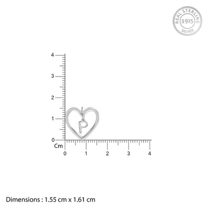 Silver Personalised Heart of Initial Pendant
