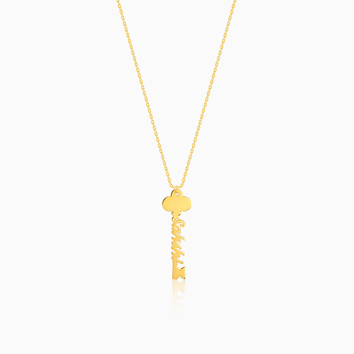 Golden Personalised Key Pendant