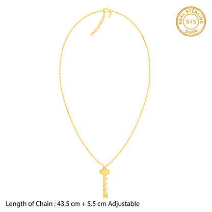 Golden Personalised Key Pendant