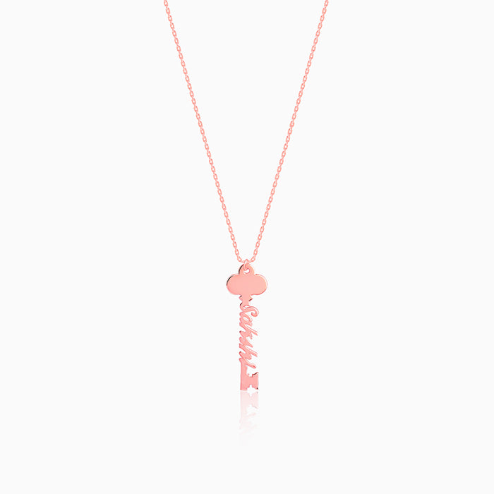 Rose Gold Personalised Key Pendant