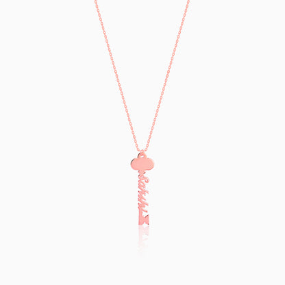 Rose Gold Personalised Key Pendant