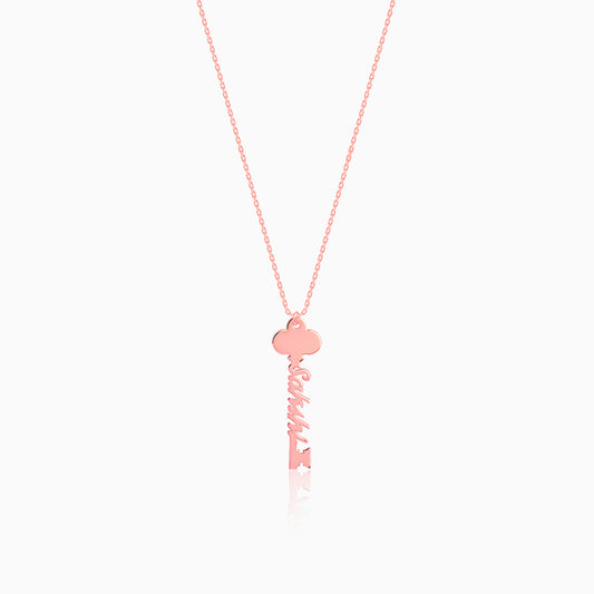 Rose Gold Personalised Key Pendant